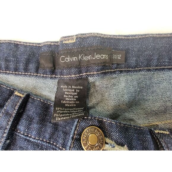 Calvin Klein Womens Mid-Rise Flared Fit‎ Dark Wash Denim Jeans Size 31/12 - Picture 6 of 6